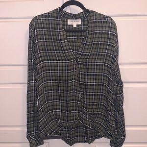 Plaid Long Sleeve Blouse